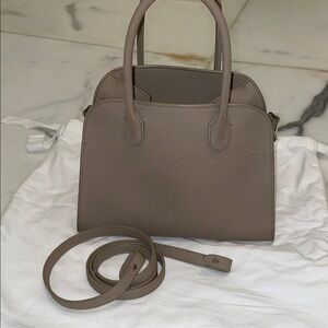 The Row Margaux dark Taupe 10 Leather Top-Handle Satchel -